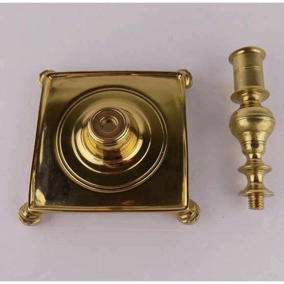 NORTHERN EUROPEAN WILLIAM AND MARY BRASS CANDLE STICK - Picture 7 of 8